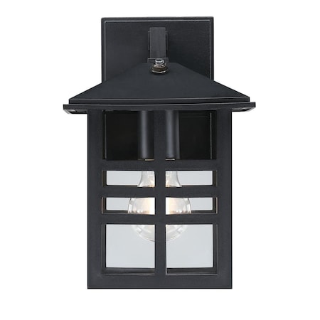 Westinghouse Fixture Wall Outdoor 60W Dusk to Dawn Caliste, Black Clear Glass 6123100